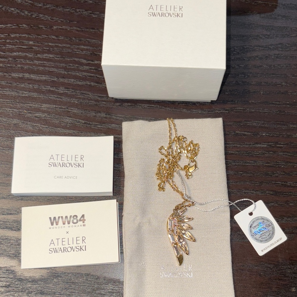 Atelier Swarovski Gold and Crystal Pendant Necklace *Wonder Woman*